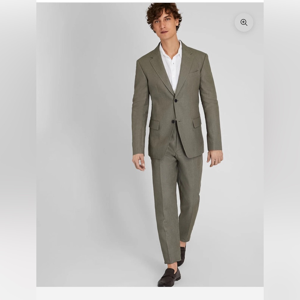 Club Monaco Men's Irish Linen Blazer Olive Green Resort Wear Size 40 NWT